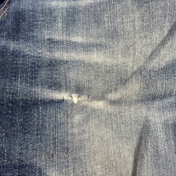 VTG Big E Levi's 510 Skinny Fit Jeans Men's W33 L34 Blue Distressed Denim Faded - Picture 7 of 9